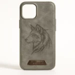 Leather Wolf Design MagSafe iPhone Case